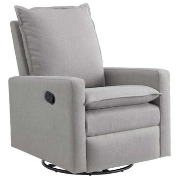 M Design Village Uptown Swivel Push Back Rocker Recliner in Gray, , large