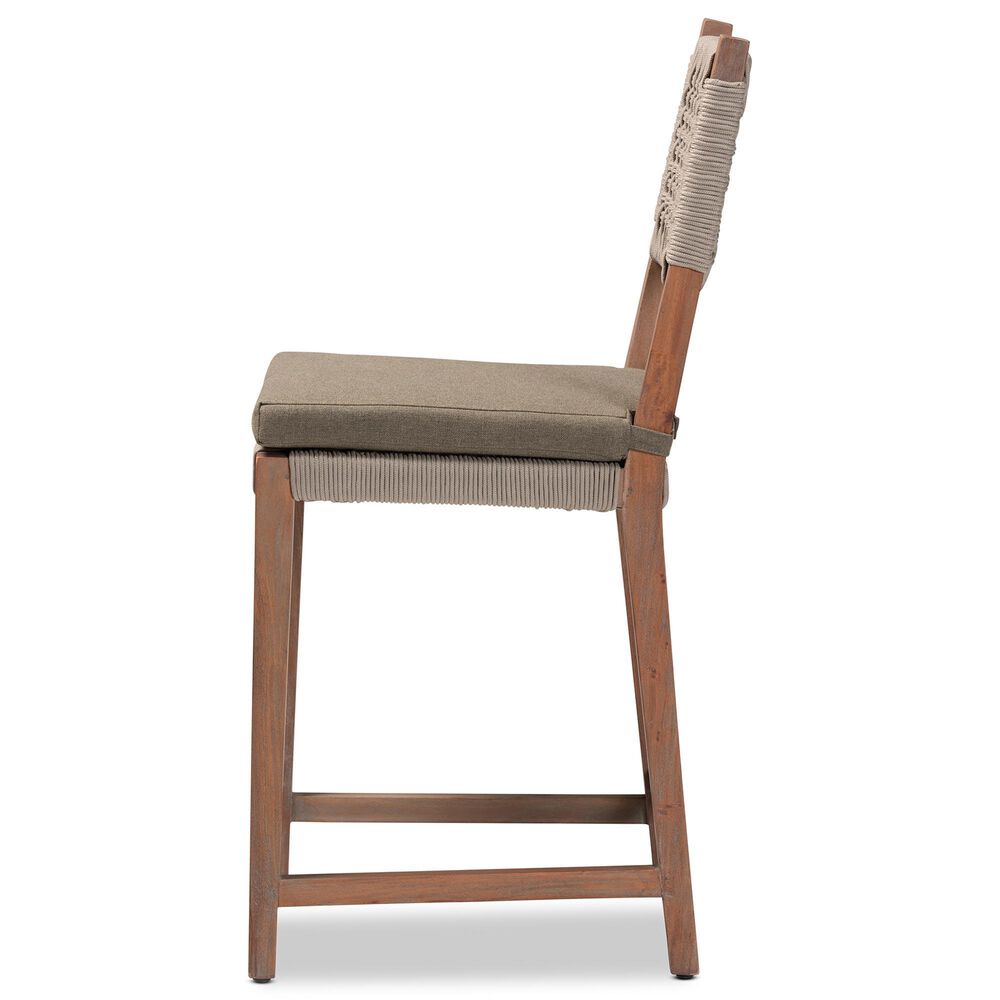 Baxton Studio Heyna Counter Stool in Mahogany, , large