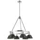 Golden Lighting Orwell 6-Light Chandelier with Matte Black Shade in Chrome, , large