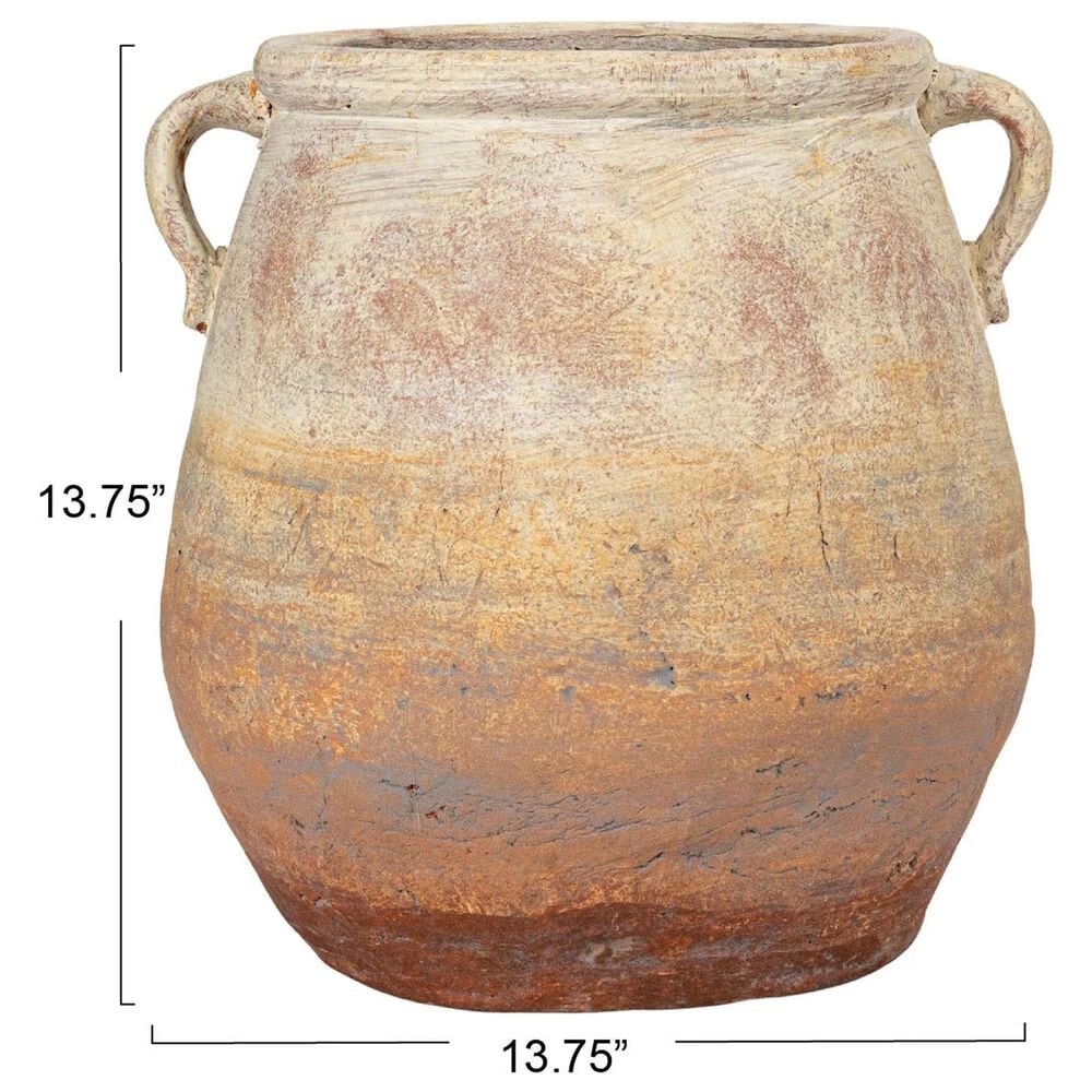 Creative Coop Whitewashed Terra-Cotta Urn in Beige, , large