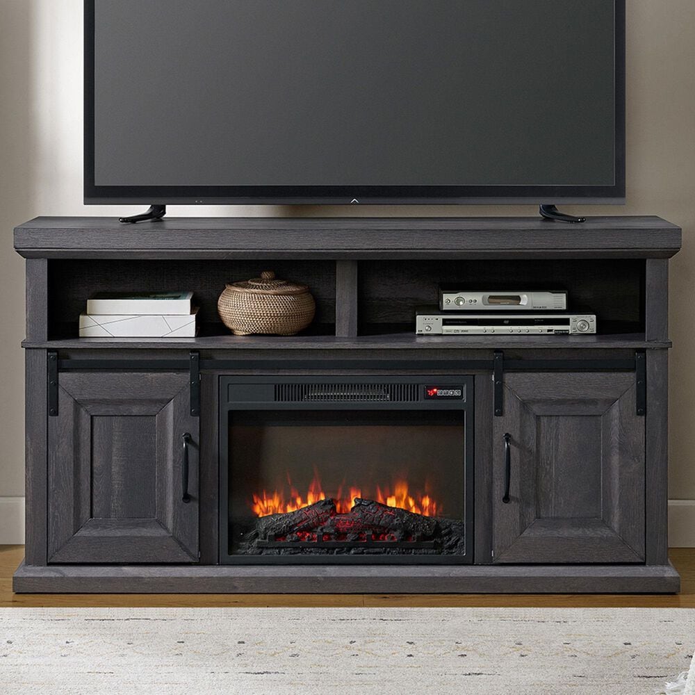 Mayberry Hill Macau TV Stand with Fireplace in Grey, , large