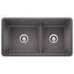 Blanco Precis Reversible 1-3/4 Double Bowl Kitchen Sink with Low Divide in Cinder, , large