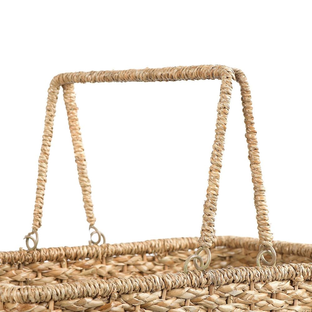 Creative Coop Woven Bankuan Stair Basket with Handles in Natural, , large