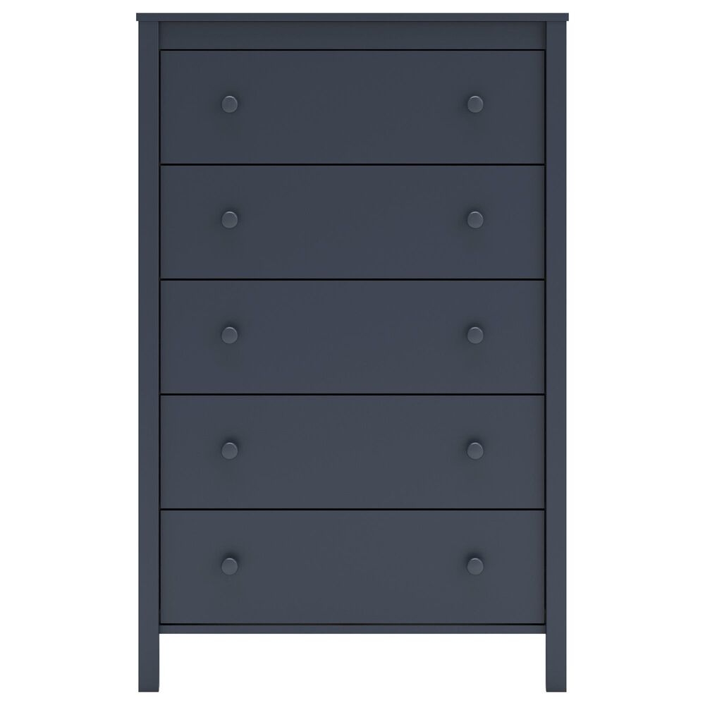 Ashley Simmenfort 5-Drawer Chest in Matte Navy Blue, , large