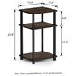 HOMLUX 3-Tier Turn-N-Tube End Table in Columbia Walnut and Black (Set of 2), , large
