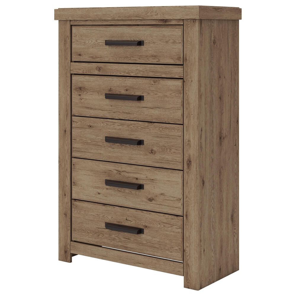 Ashley Oliandon 5-Drawer Chest in Natural Rustic, , large