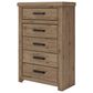 Ashley Oliandon 5-Drawer Chest in Natural Rustic, , large
