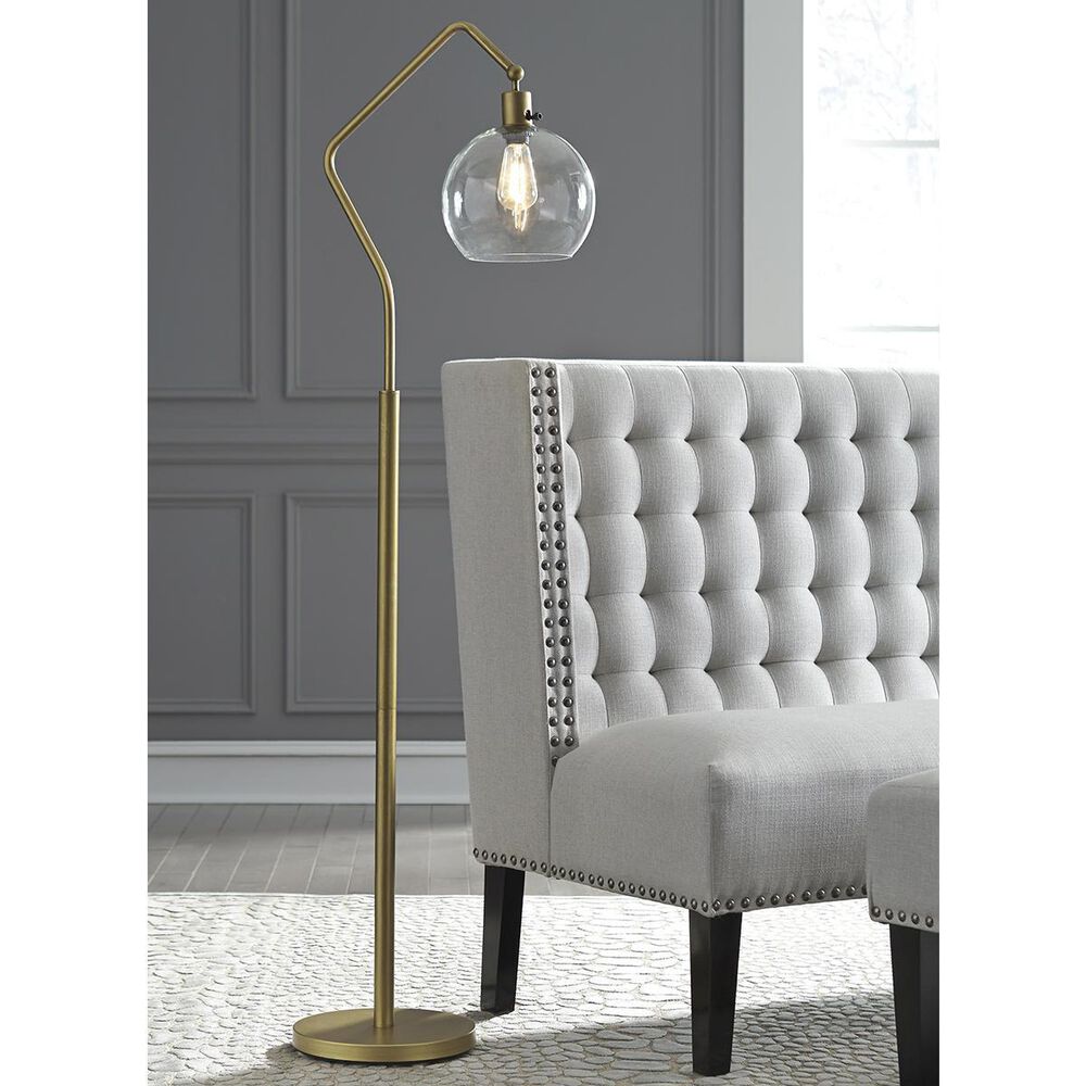 Ashley Marilee Floor Lamp in Antique Brass, , large