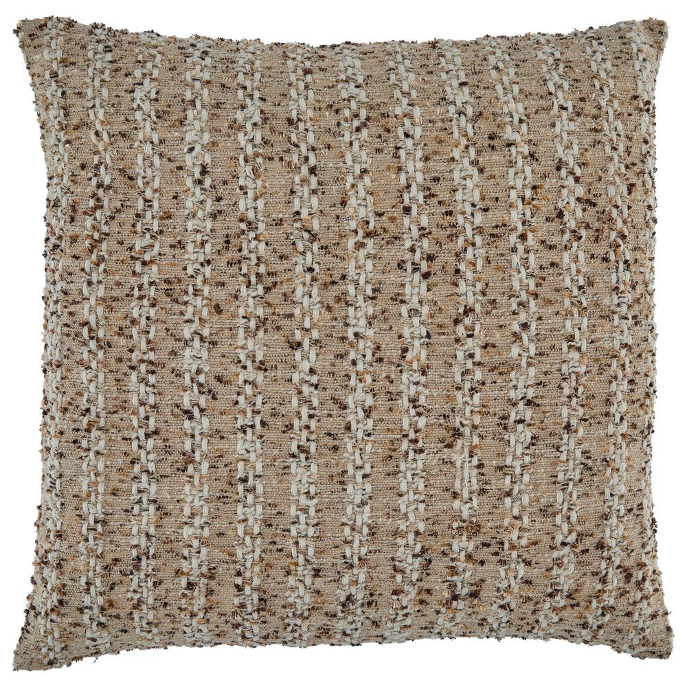 Ashley Vorlane 22" Square Throw Pillow in Tan, Brown and White, , large
