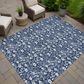 Dalyn Rug Company Soft Essentials Floral Navy 10" x 14" Indoor/Outdoor Area Rug, , large