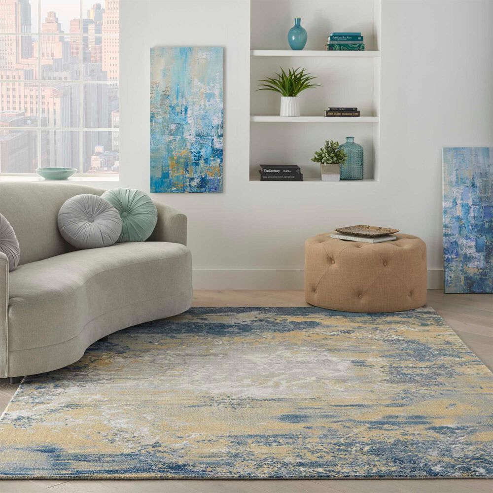 Nourison Twilight  9&#39;9&quot; x 13&#39;9&quot; Navy and Gold Area Rug, , large