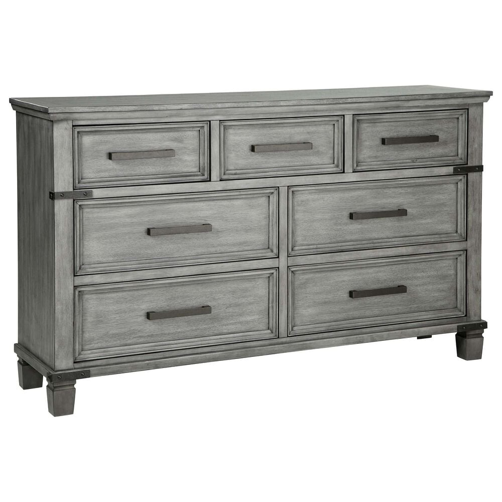 Ashley Russelyn 7 Drawer Dresser and Mirror in Gray, , large