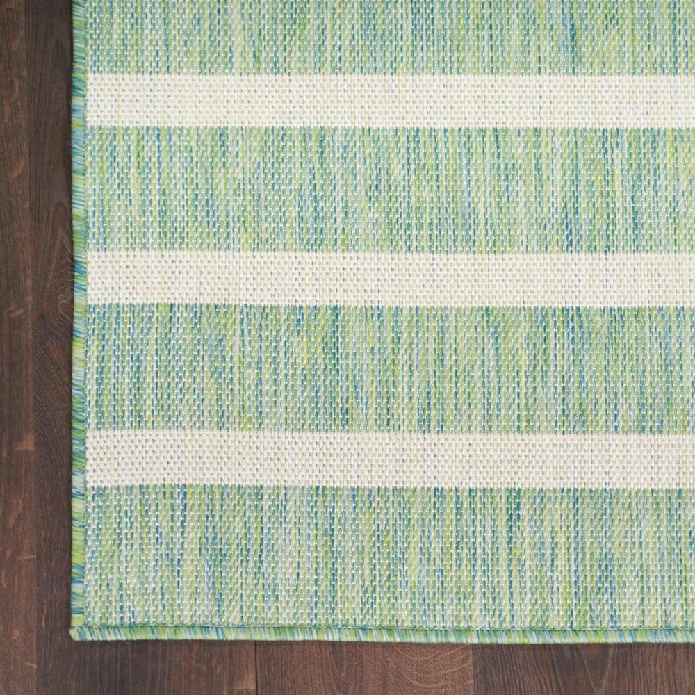 Nourison Positano POS03 Blue, Green and Ivory 6&#39; x 9&#39; Indoor/Outdoor Area Rug, , large