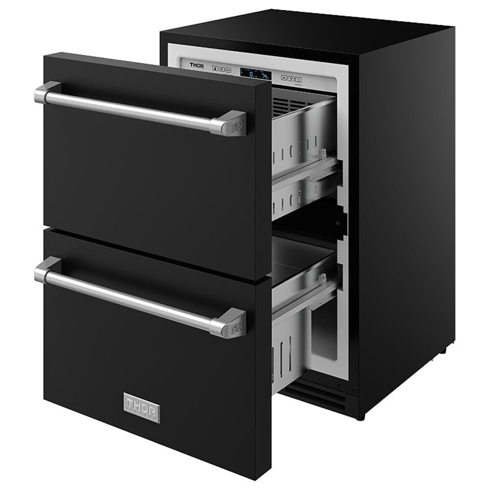 Thor Kitchen Gordon Ramsay 5.4 Cu. Ft. Undercounter Drawer Freezer with Stainless Steel Handle Kit in Black, , large