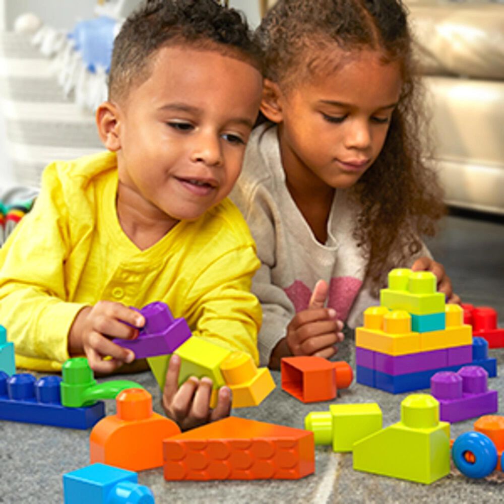 Barbie Bigger Blocks Building Set with Storage Bag for Toddler in Multicolor, , large