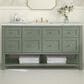 James Martin Vanities Breckenridge 60" Single Bathroom Vanity in Smokey Celadon with 3 cm Victorian Silver Quartz Top and Rectangular Sink, , large