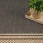 Nourison Horizon HOZ03 Charcoal 9" x 12" Indoor/Outdoor Area Rug, , large