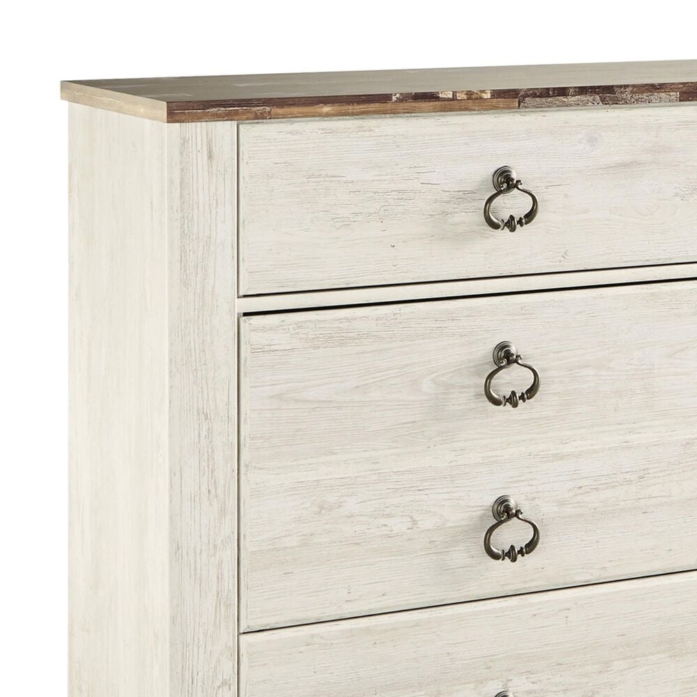 Ashley Willowton 5-Piece Queen Panel Bedroom Set in Whitewash, , large