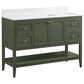 37B Ravello 48" Single Bathroom Vanity Cabinet in Deep Olive Green with Marble Top and Backsplash, , large