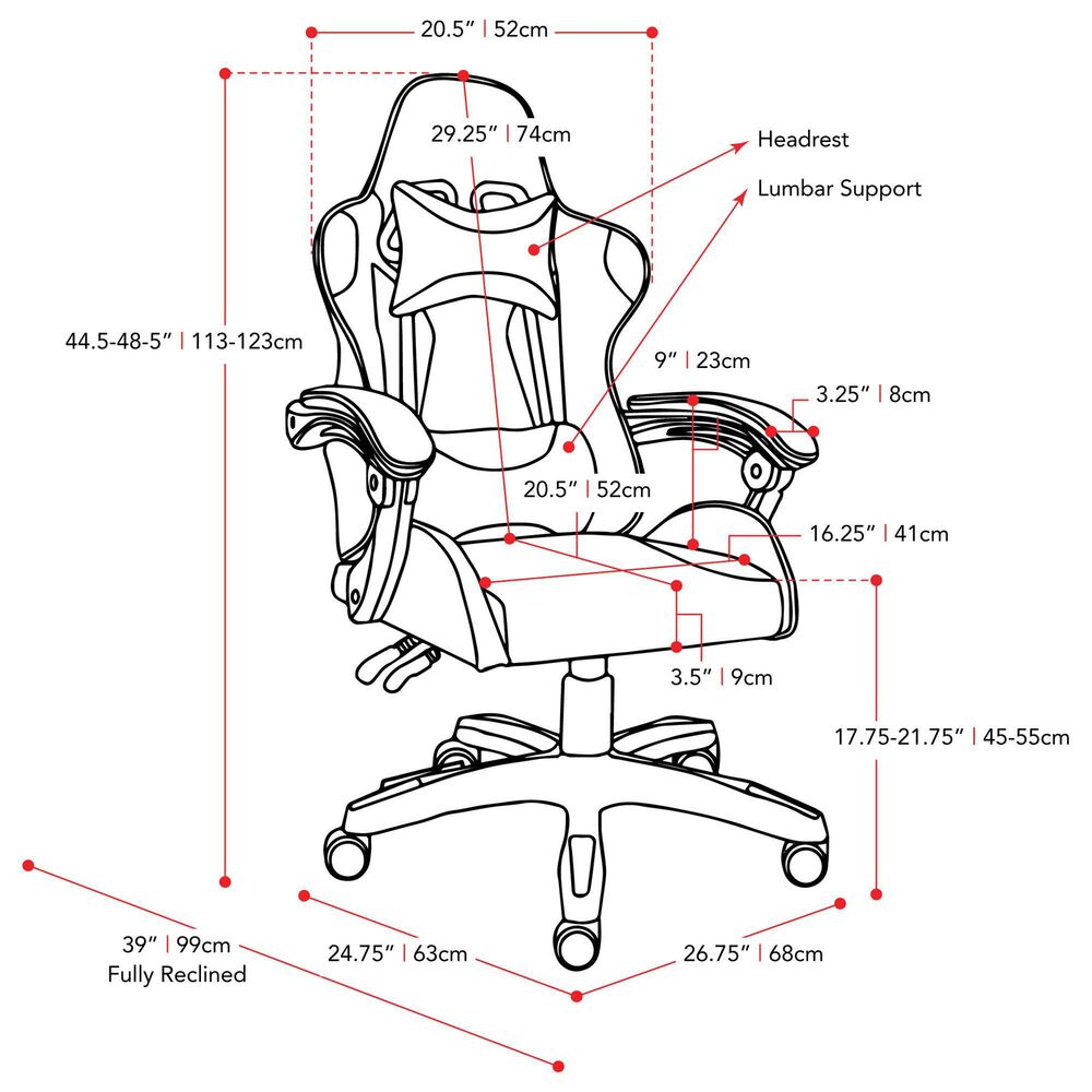 CorLiving Ravagers Gaming Chair in Black/White, , large