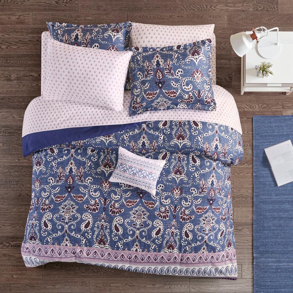 Hampton Park Calico 8-Piece Queen Comforter Set in Purple, , large