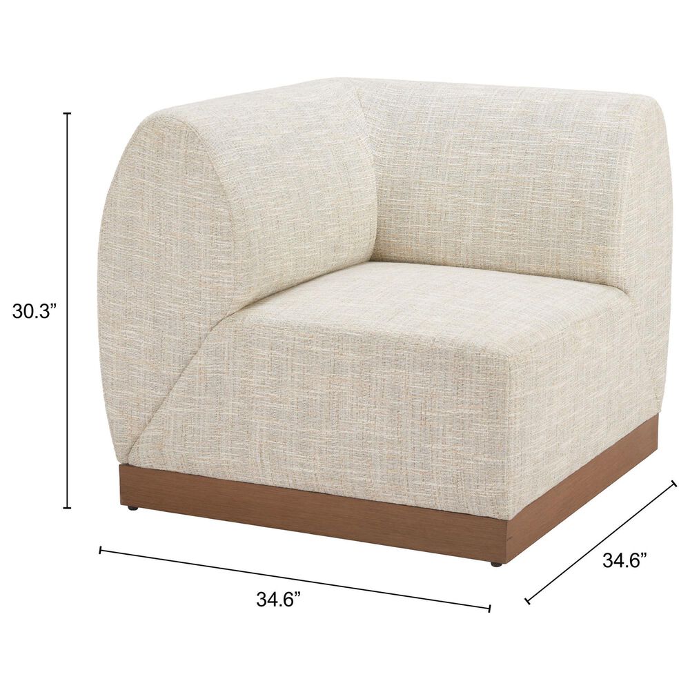 Zuo Modern Christy Outdoor Corner Chair in Beige, , large