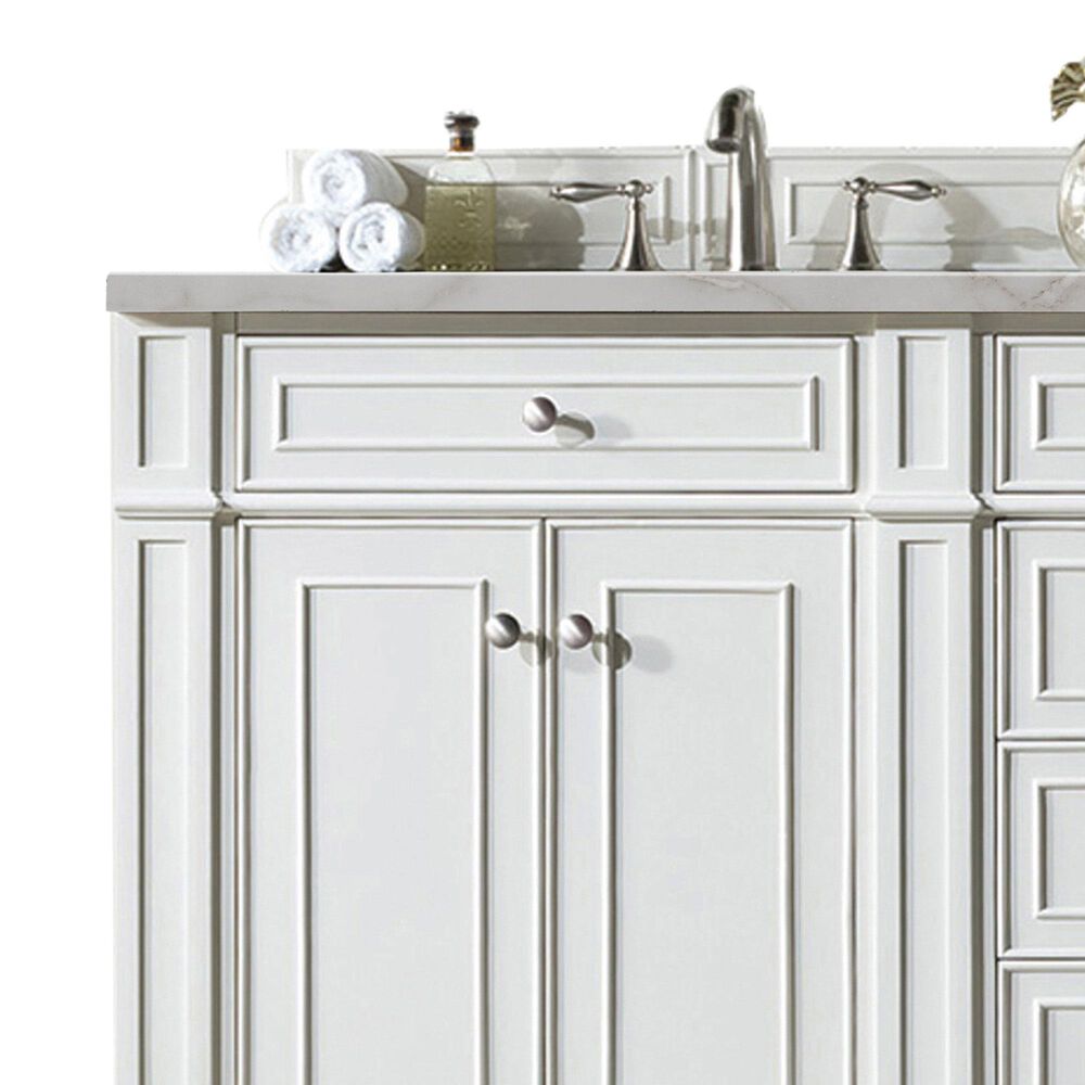James Martin Vanities Bristol 72" Double Bathroom Vanity in Bright White with 3 cm Eternal Jasmine Pearl Silestone Top, Rectangular Sinks and FreePower Wireless Charger, , large