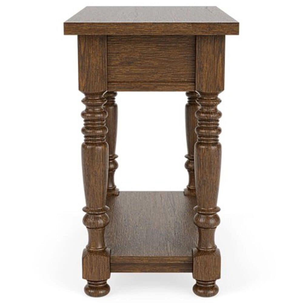 Riverside Furniture Eastlake 1-Drawer Rectangular Side Table in Whiskey Oak, , large