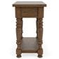 Riverside Furniture Eastlake 1-Drawer Rectangular Side Table in Whiskey Oak, , large