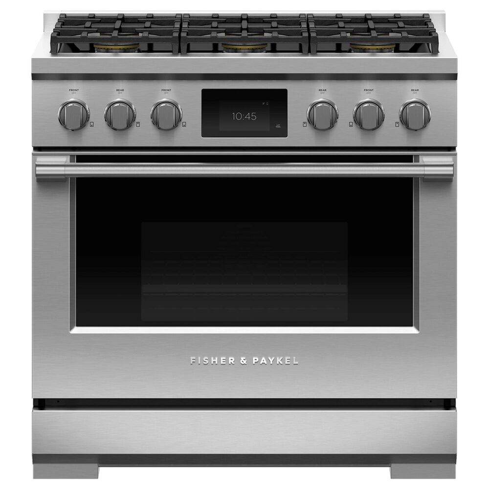 Fisher & Paykel 36" Professional Dual Fuel Range with Natural Gas in Stainless Steel, , large