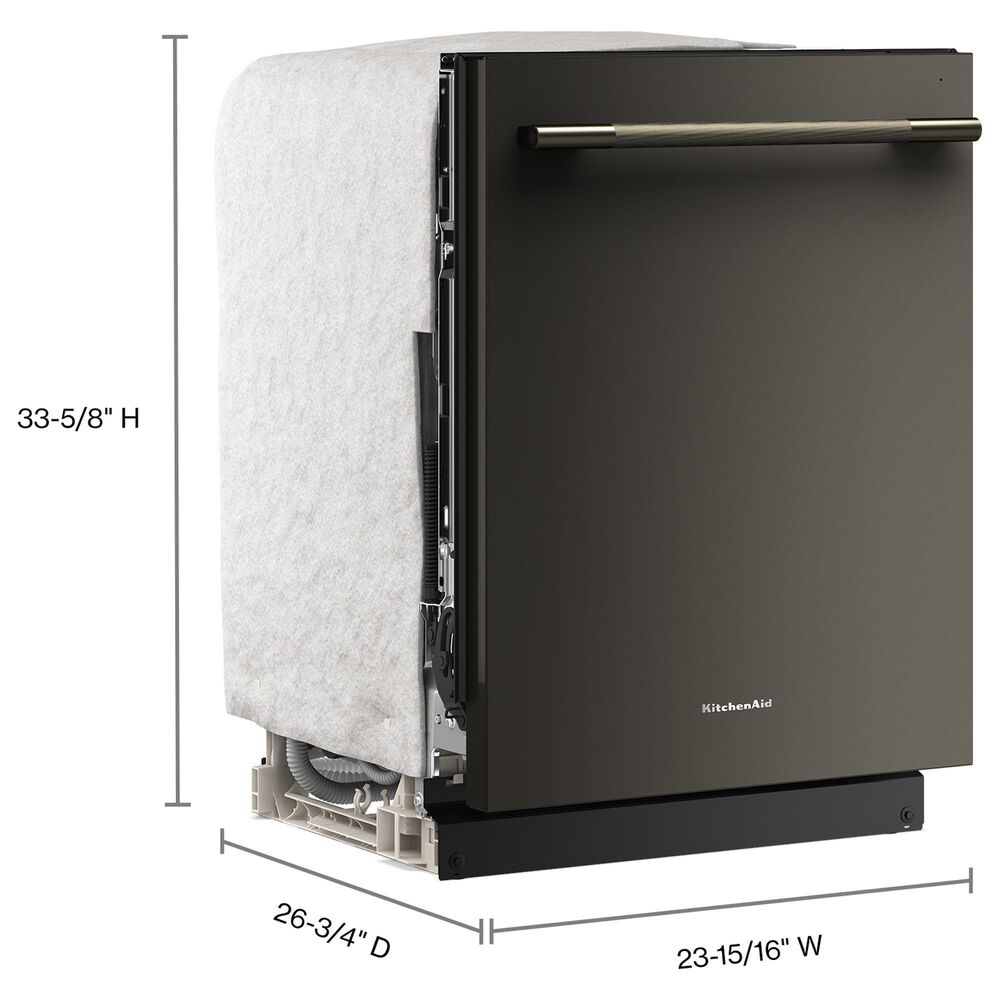 KitchenAid 24" Third Level Jet Rack Dishwasher with 40+ Total Wash Jets and Bar Handle in Black Ore, , large