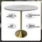 Leisuremod Verve 48" Round Bar Height Dining Table with Resin Top in Brushed Gold and White - Table Only, , large