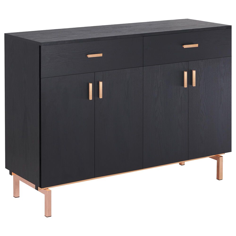 Furniture of America Lester Buffet Table in Black and Rose Gold, , large