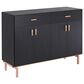 Furniture of America Lester Buffet Table in Black and Rose Gold, , large