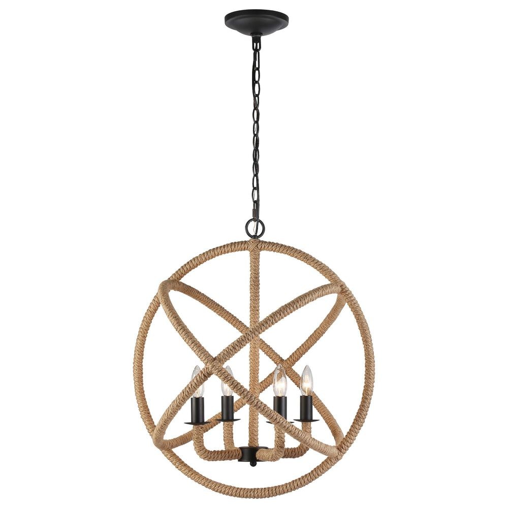 Golden Lighting Marina 4-Light Chandelier in Natural Black, , large