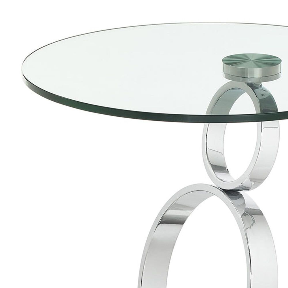 Casana Satellite End Table in Chrome and Clear, , large