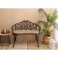 Hearth and Haven Outdoor Tulip Garden Bench with Brown Cushion in Black, , large