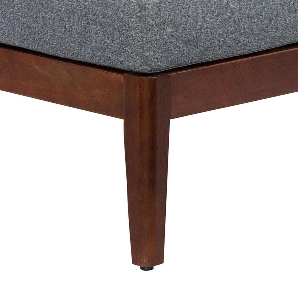 Linon Home Decor Summerlyn Patio Ottoman with Walnut Frame in Grey, , large