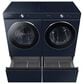 Samsung Bespoke 5.3 Cu. Ft. Front Load Washer and 7.6 Cu. Ft. Electric Dryer Laundry Pair with Stacking Kit in Brushed Navy, , large