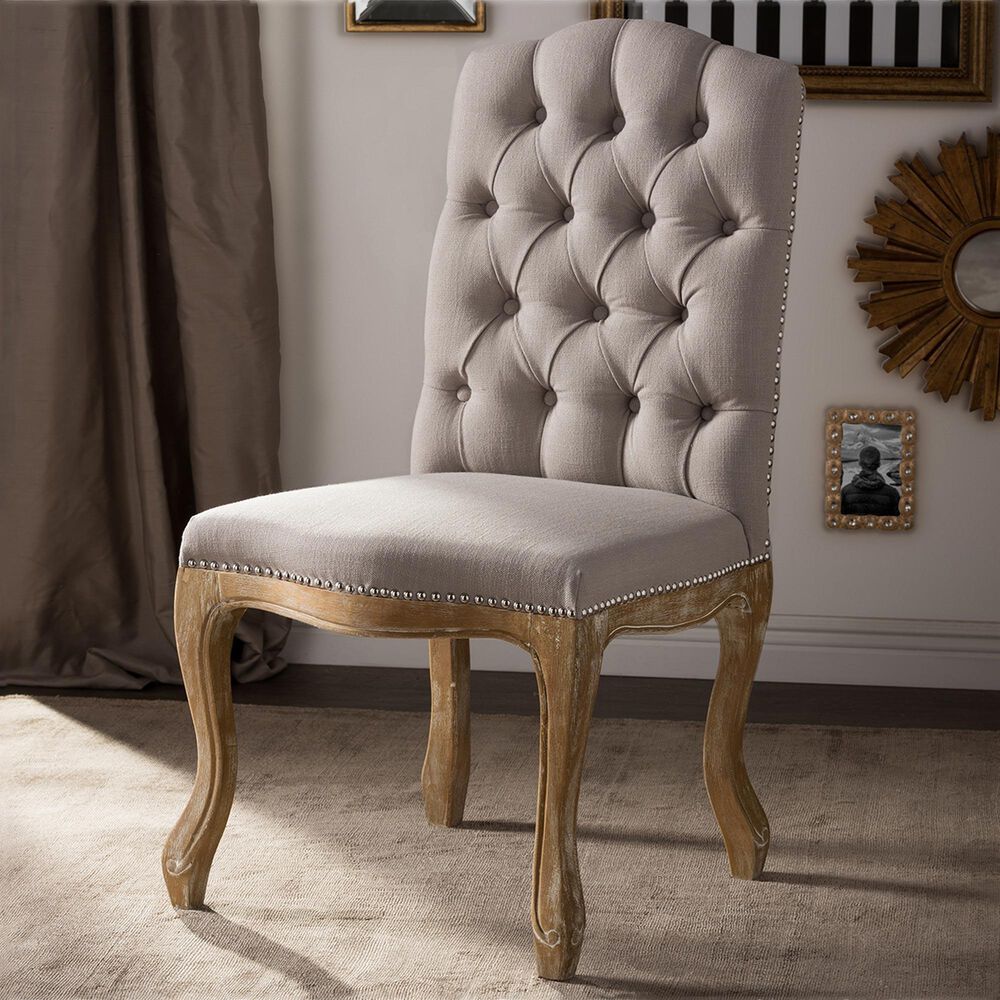 Baxton Studio Hudson Side Chair in Weathered Oak, , large