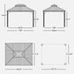 HOMLUX 12-ft x 10-ft Permanent Hardtop Gazebo Gray Gazebo with Hardtop Roof (Screen Included), , large