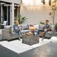 HOMLUX 7-Piece Patio Conversation Set in Dark Gray, , large