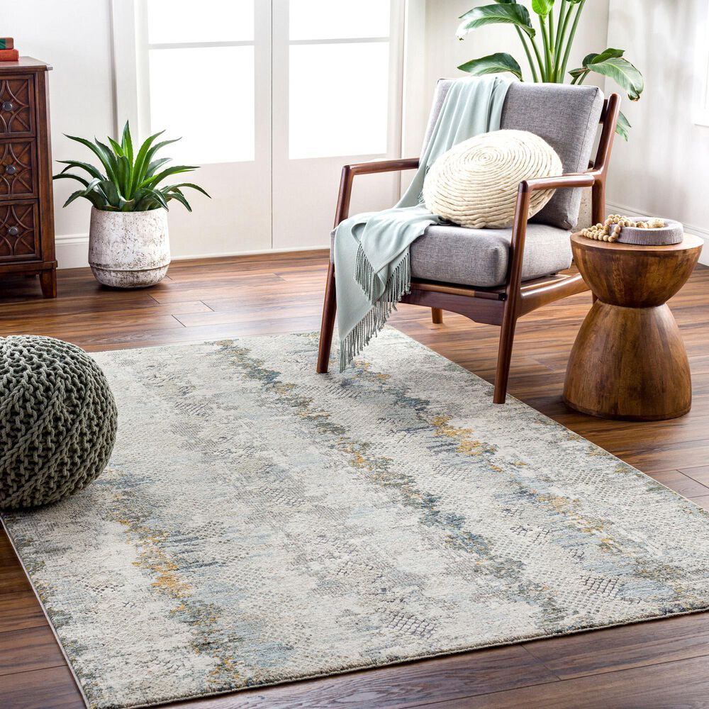 Surya Dresden Off-White, Taupe, Dusty Sage, Ink Blue, Light Gray and Deep Teal 10&#39; x 13&#39;11&quot; Area Rug, , large