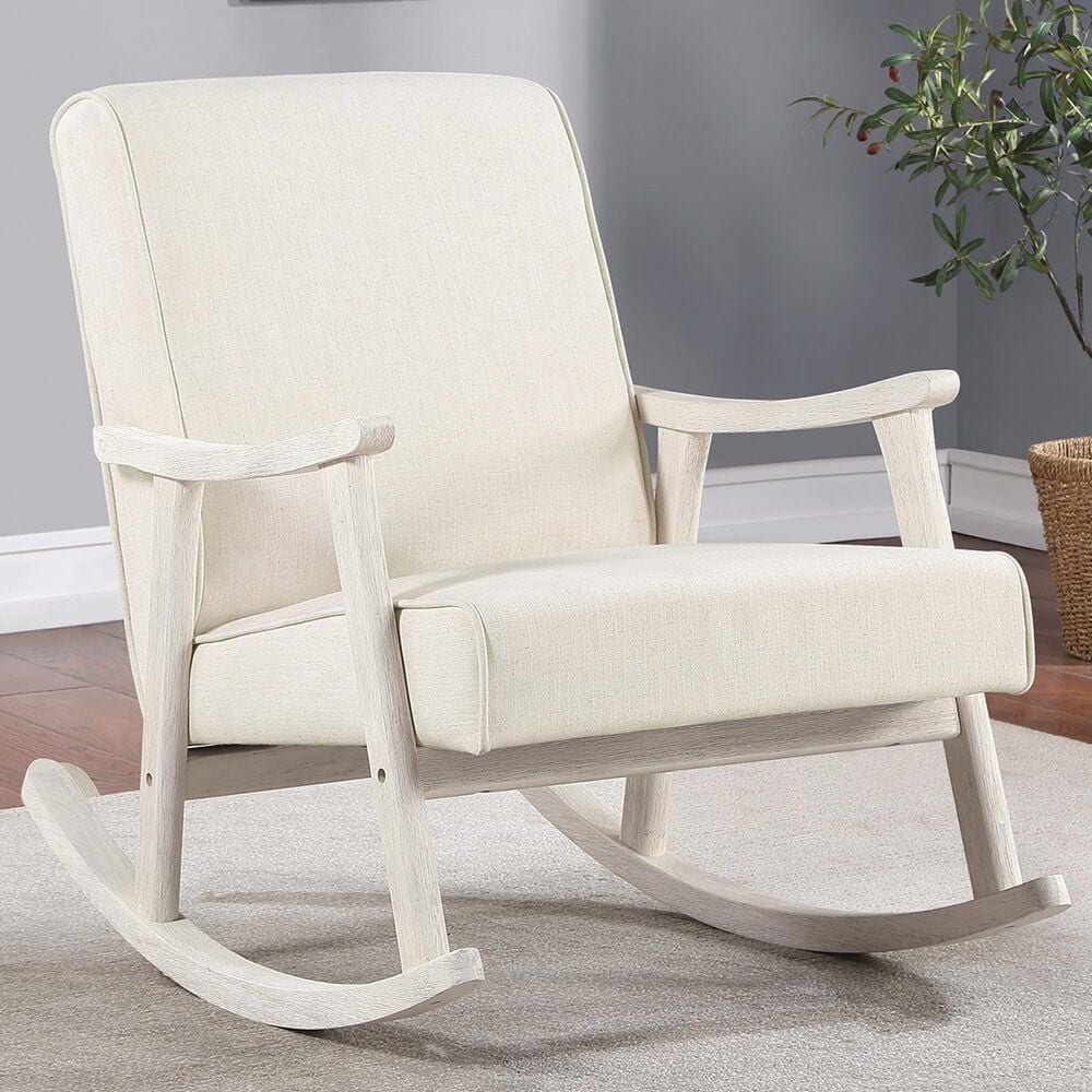 OSP Home Gainborough Rocker with Antique White Frame in Linen, , large