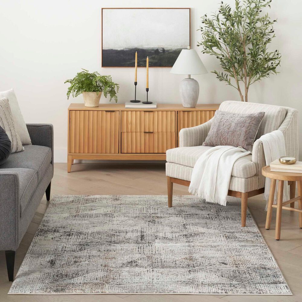 Nourison Sustainable Trends 5&#39;3&quot; x 7&#39;3&quot; Ivory and Multicolor Area Rug, , large