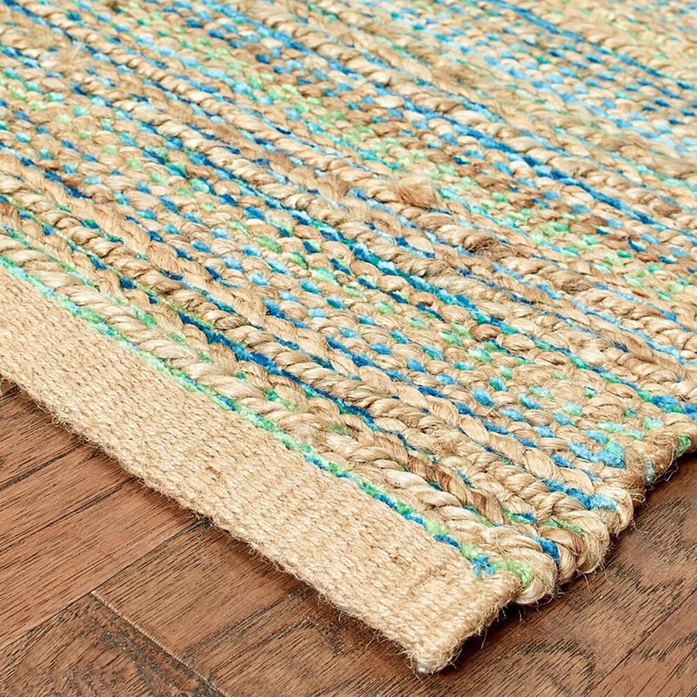 L&amp;R Resources Natural Fiber 5&#39; x 7&#39;9&quot; Blue and Green Area Rug, , large
