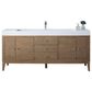 James Martin Vanities Linear 72" Single Bathroom Vanity in Whitewashed Walnut with 10 cm Glossy White Solid Surface Top and Rectangular Sink, , large