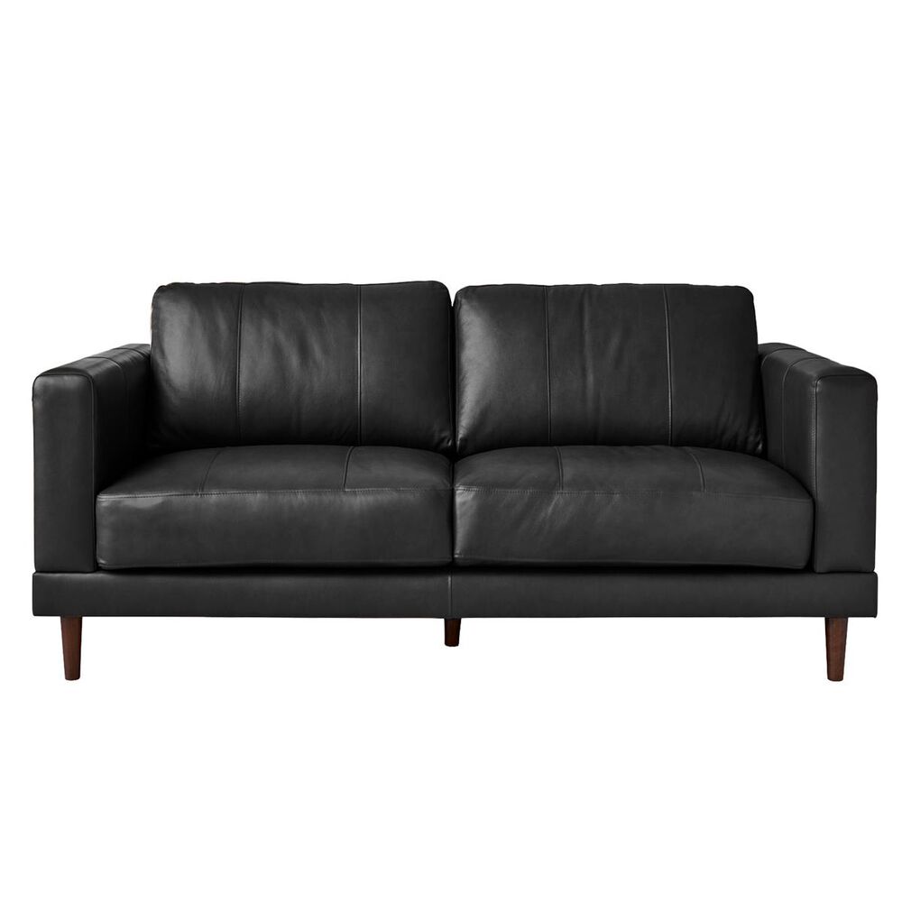 Mayberry Hill Hampton Leather Loveseat in Fiero Charcoal, , large