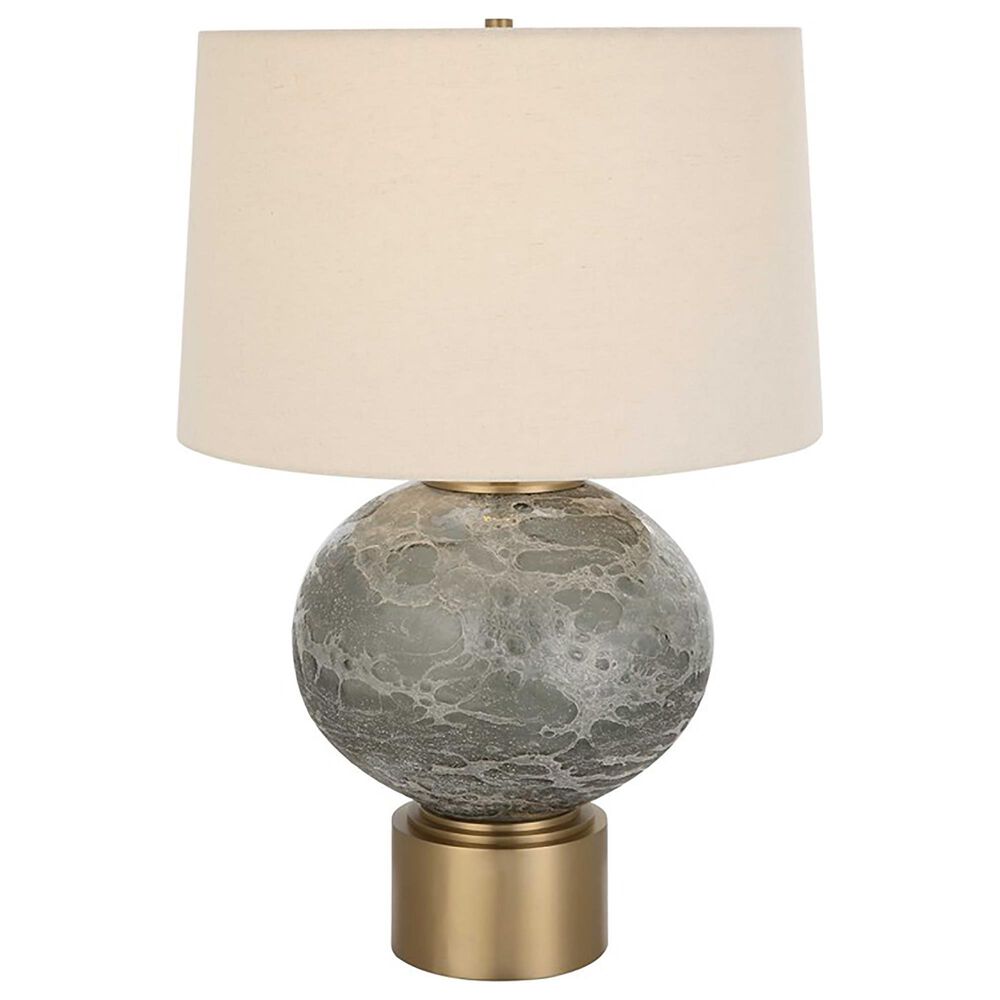 Uttermost Lunia Table Lamp in Smoky Gray and Antique Brushed Brass, , large