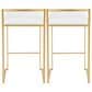 Lumisource Fuji High Back Counter Stool with White Faux Leather Cushion in Gold (Set of 2), , large
